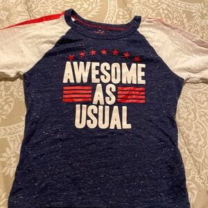 Osh Kosh boys size 5 kids tee shirt. Red, white and blue used in good condition